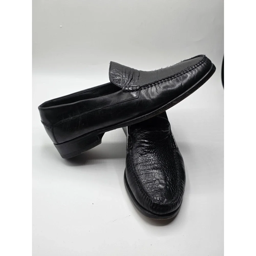 Johnston & Murphy Loafer Shoe's Men's Size 11 M Black Leather Moc Toe Slip On